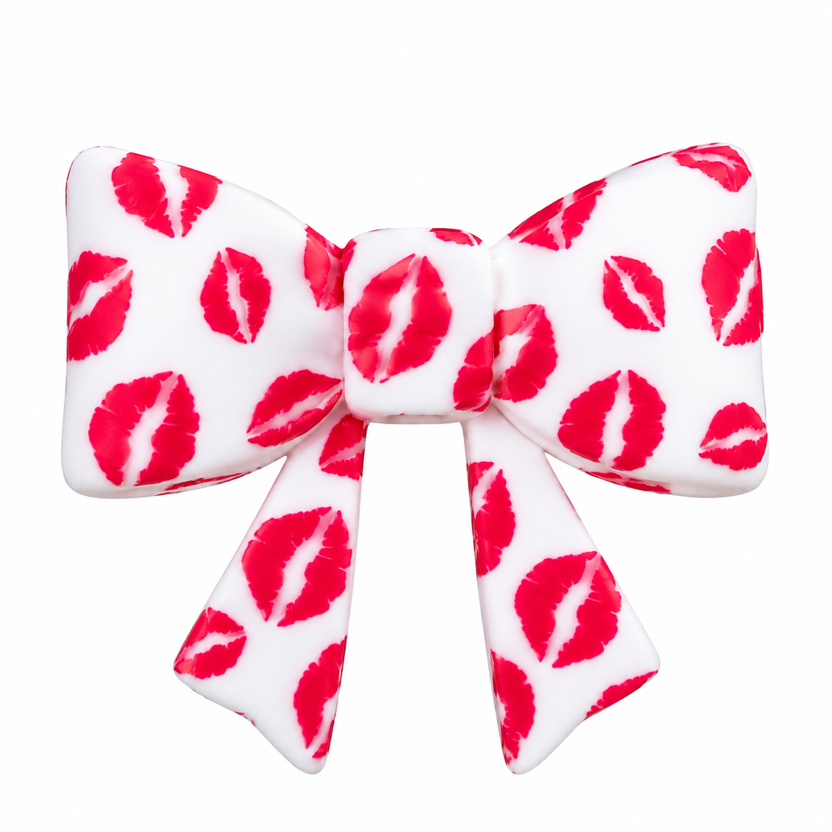 Lip Print Silicone Bow Pen Charm