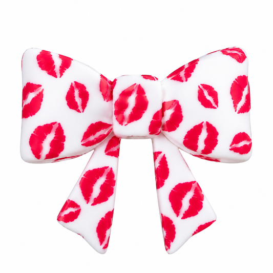 Lip Print Silicone Bow Pen Charm